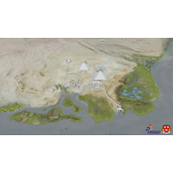 Giza Plateau model: Site: Giza; View: Giza Plateau (model)